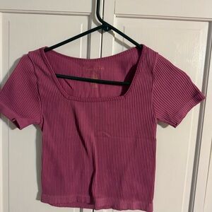 Ribbed Pink Women's Top